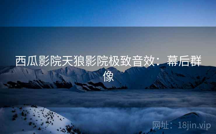西瓜影院天狼影院极致音效：幕后群像